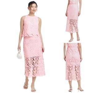 Elegant Pink Lace Fabric skirt